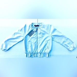 Zara NWT Lightweight Bomber Jacket, light blue/ grey color, Size XS